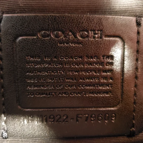 Coach Black Monogram Tote Bag with Gold Accents - Picture 5 of 5